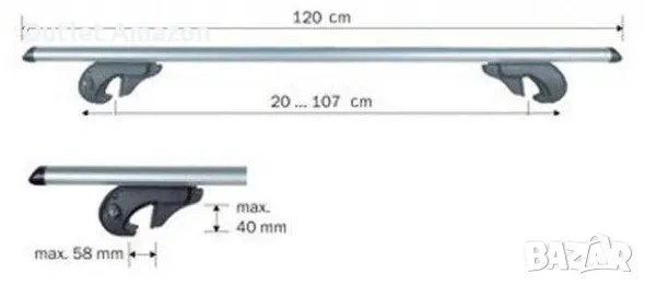 Багажник за автомобил Напречни греди MENABO BRIO 120 см.  , снимка 5 - Аксесоари и консумативи - 49539819