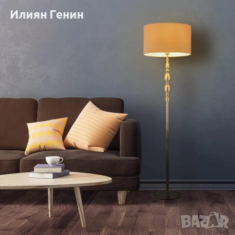 Подова лампа Relaxdays за хол, E27, снимка 3 - Настолни лампи - 53791356