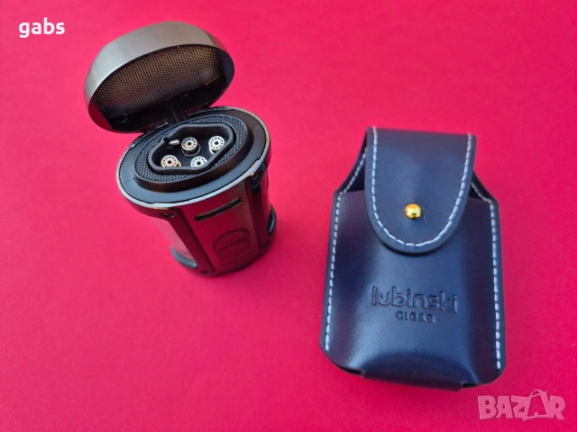 Луксозен комплект lubinski,запалка за пури с калъф, снимка 2 - Запалки - 49902648