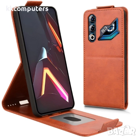 За ZTE nubia Neo 3 GT 5G- Кожен Калъф с Магнитен клип, Стенд и Холдер за Карти | Включен Протектор з, снимка 3 - Калъфи, кейсове - 52245414