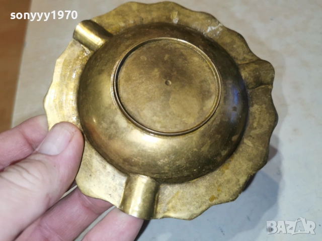 ПЕПЕЛНИК МЕД/МЕСИНГ-ВНОС SWISS 1001262016LCHERY1, снимка 12 - Антикварни и старинни предмети - 53057263