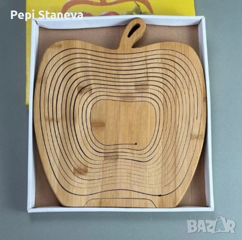 Сгъваема фруктиера за плодове и зеленчуци - бамбукова, снимка 4 - Аксесоари за кухня - 53389436