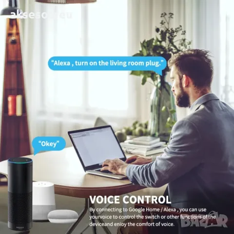 Умен Wi-Fi Контакт eWelink WiFi Smart Socket Plug 20A EU с гласово управление поддръжка на Alexa, снимка 12 - Друга електроника - 50286219