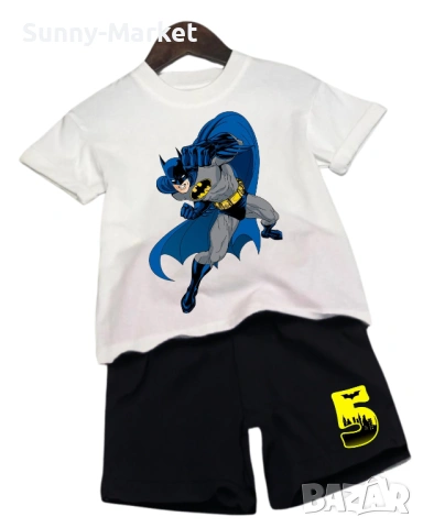 БАТМАН детски комплект екип тениска + къси гащи + цифра за години