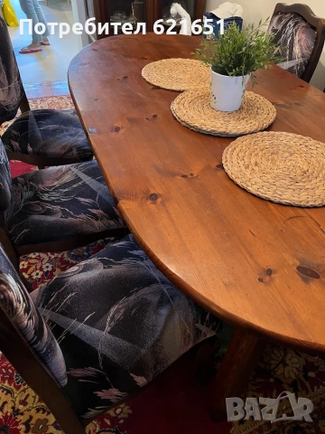 Трапезария маса и 6 стола, снимка 3 - Маси - 53739174