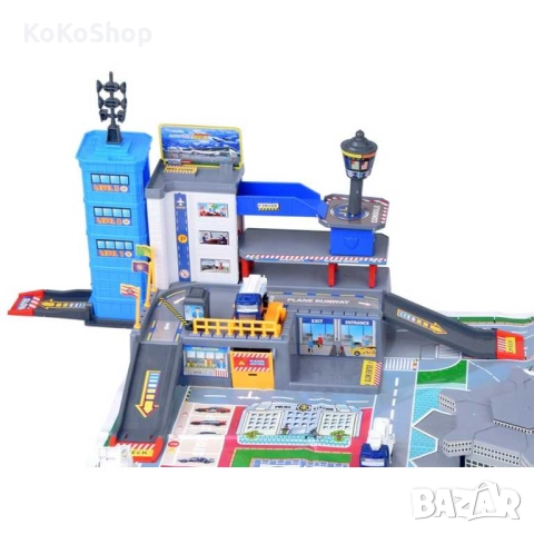 Детски комплект Летище със самолет,четири превозни средства, снимка 5 - Влакчета, самолети, хеликоптери - 52433916