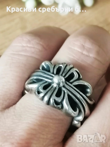 Оригинален сребърен пръстен chrome hearts 18.86гр, снимка 2 - Пръстени - 53985270