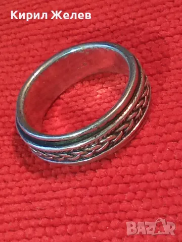 ДИЗАЙНЕРСКИ ДВУКОМПОНЕНТЕН ВЪРТЯЩ Се СРЕБЪРЕН ПРЪСТЕН СРЕБРО 925 СТИЛНО ОРНАМЕНТИРАН Тип ХАЛКА 34460, снимка 12 - Пръстени - 50023851