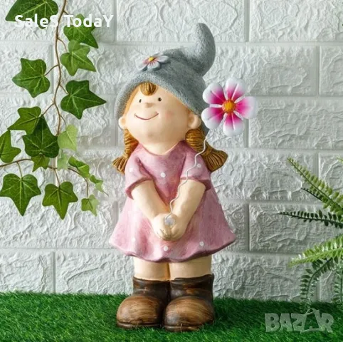 Керамичен фигурка за градина, тераса, балкон," Детенце Момиченце", 42см , снимка 2 - Градински мебели, декорация  - 49632405