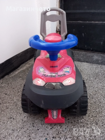 Детска музикална кола за яздене (бутане с крачета) „Дино Chipolino", снимка 2 - Коли, камиони, мотори, писти - 52462033