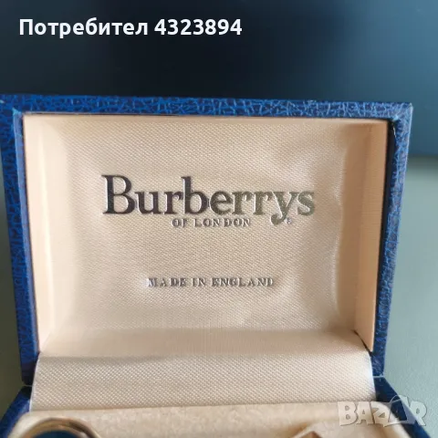 Ретро комплект копчета за ръкавели и щипка за вратовръзка Burberry, снимка 2 - Антикварни и старинни предмети - 48279196