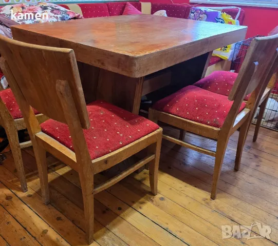 Маса масив с 6 стола, снимка 2 - Маси - 49628992