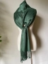 Маслиново зелен шал от кашмир, снимка 3