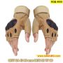   Тактически ръкавици без пръсти с протектор подходящи за различни видове спорт, бежови - КОД 4055