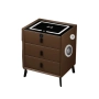 Интелигентно нощно шкафче Smart Heater, USB и Type-C порт, Bluetooth, кафяв, снимка 1
