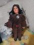 Порцеланова кукла Индианец с дълга черна коса, 43 см висока, снимка 1 - Колекции - 45732227