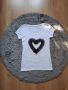 Нови елегантни дамски тениски/Българско качество с ефектно изработено сърце от тюл /Размери:S,M,L,XL, снимка 2