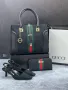 дамски сандали на ток, чанта и портмоне gucci , снимка 2