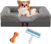 Легло за малки кучета ASHAL, меко, удобно пухкаво с неплъзгащо се дъно, сиво (60x46x15 см), S, снимка 1