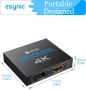 eSynic 4K/30HZ HDMI сплитер 2-посочен HDMI сплитер 1 вход 2 изхода HDMI сплитери HDMI 1.4 , снимка 6