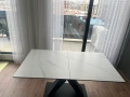 разтегателна трапезна маса 160/90/76 метална основа и керамичен плот, снимка 2