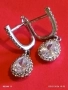 Висящи сребърни обеци с ювелирно фасетиран Диамант нежно елегантно бижу 26124, снимка 10