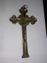 Стар голям бронзов кръст разпятие религия, снимка 3