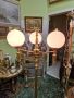 Уникална много красива антикварна английска бронзова подова лампа , снимка 3
