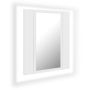 vidaXL Шкаф с LED огледало за баня, бял, 40x12x45 см, акрил(SKU:804948, снимка 1 - Огледала - 45396456