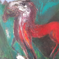 Енчо Пиронков - Червения кон, снимка 4 - Картини - 44956919