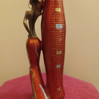 Африканска ваза и две африкански статуетки. , снимка 3 - Вази - 44993581