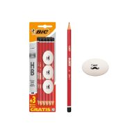 Комплект моливи с гумички Bic HB, червени,13бр, снимка 1 - Ученически пособия, канцеларски материали - 45096982