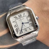 Мъжки часовник Cartier Santos de Cartier L с автоматичен механизъм, снимка 3 - Мъжки - 45521824