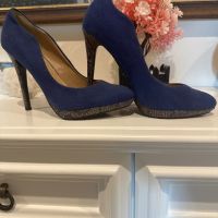 Сини обувки на ток, снимка 1 - Дамски обувки на ток - 45315956