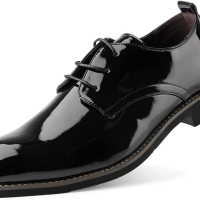 Мъжки лачени обувки класически модни Оксфорд, черни, размер 42, снимка 3 - Официални обувки - 45070782
