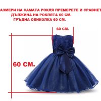 Детска рокля брокат нова тъмно синя размер  110, снимка 3 - Детски рокли и поли - 25819160