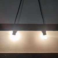 Черен стилен полилей от дърво, снимка 3 - Лампи за таван - 45107951