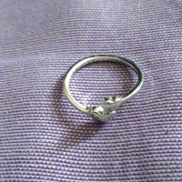 Пръстенче сребърно детско или за тънък пръст кутре фи15мм проба С 925, снимка 2 - Пръстени - 45719019