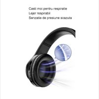 Безжични слушалки, Bluetooth 5.0, Над ухото, Черни, снимка 4 - Друга електроника - 45196115
