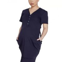 Нощница за бременни и кърмачки в тъмносин цвят MAMA DRESS Mitex (008), снимка 1 - Дрехи за бременни - 45780275