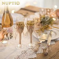 NUPTIO Сватбен подарък - чаши за шампанско, ножове за торта, персонализирана подаръчна кутия, снимка 8 - Подаръци за сватба - 45384901