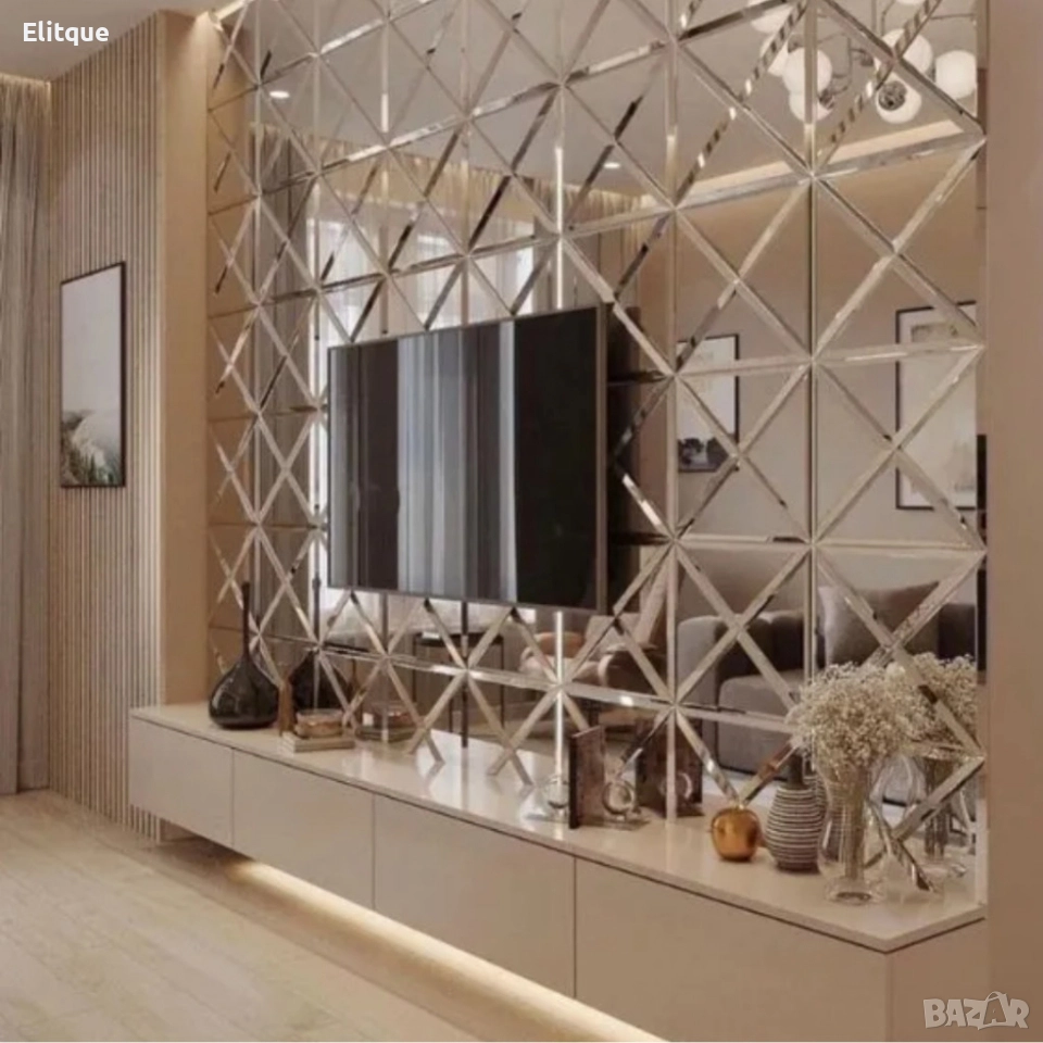 Огледални стикери за стена 32 броя – Лесен начин да преобразиш дома си с модерна елегантност, снимка 1