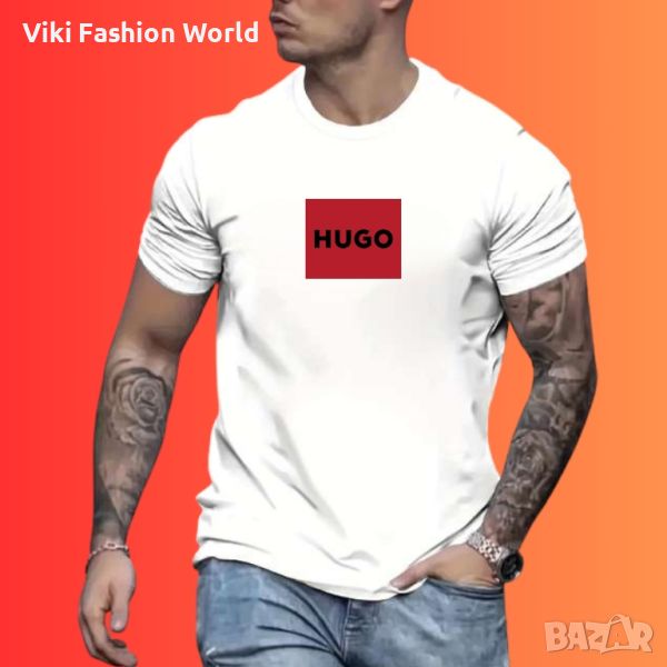 HUGO boss мъжка тениска в бяло , снимка 1
