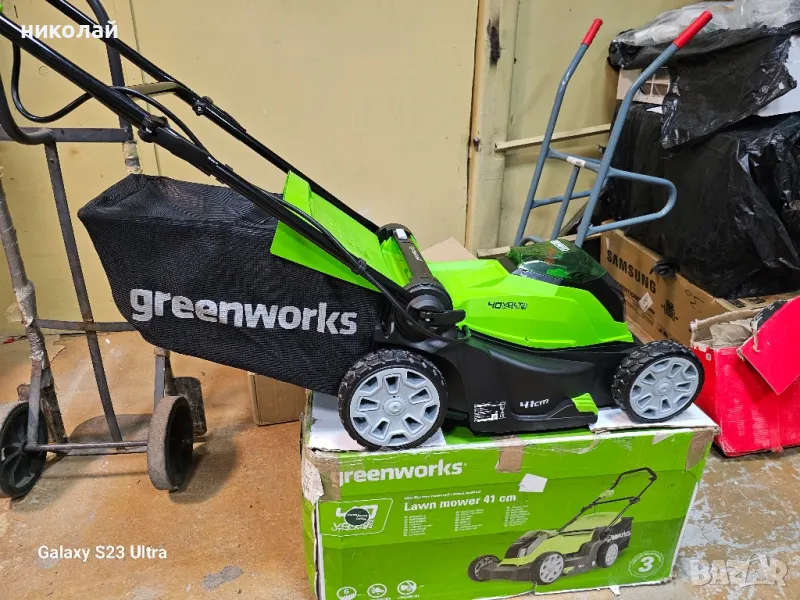 Greenworks G40LM41 Акумулаторна косачка 40V, 41cm, снимка 1