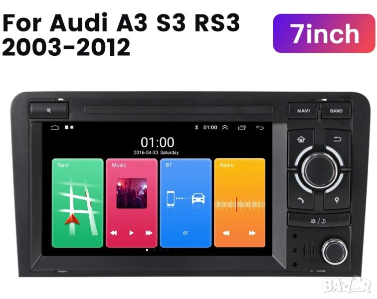 Мултимедия, Двоен дин за Audi A3, Андроид, S3, кола, 2 Дин, навигация, за AUDI RS3, плеър с Android, снимка 1