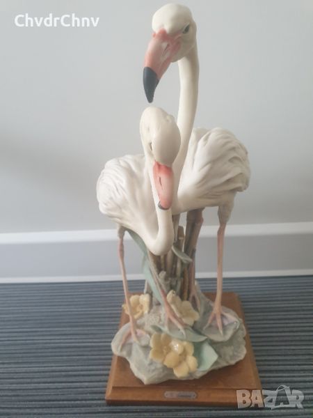 Армани Каподимонте фигура на две фламинги (статуетка Capodimonte Armani FLAMINGOS), снимка 1