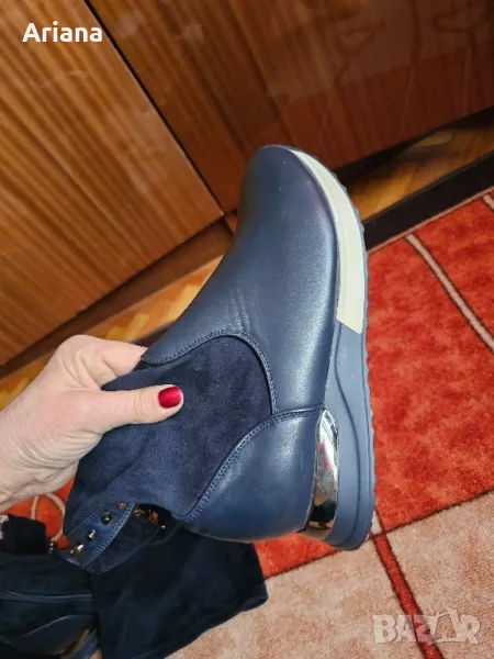 Дамски велурени ботуши над коляното, снимка 1