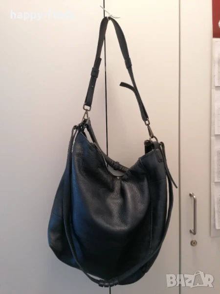 Страхотна тъмносиня чанта от естествена кожа Marc O'Polo, снимка 1