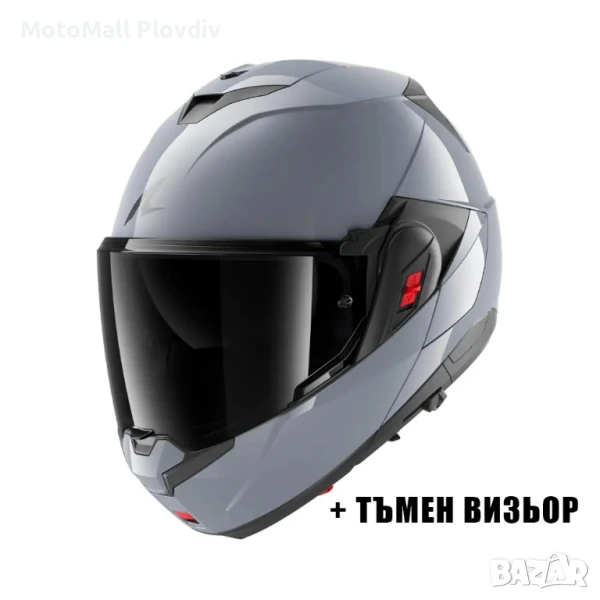 Каска Shark Oxo Dark Shadow Gun Silver, снимка 1