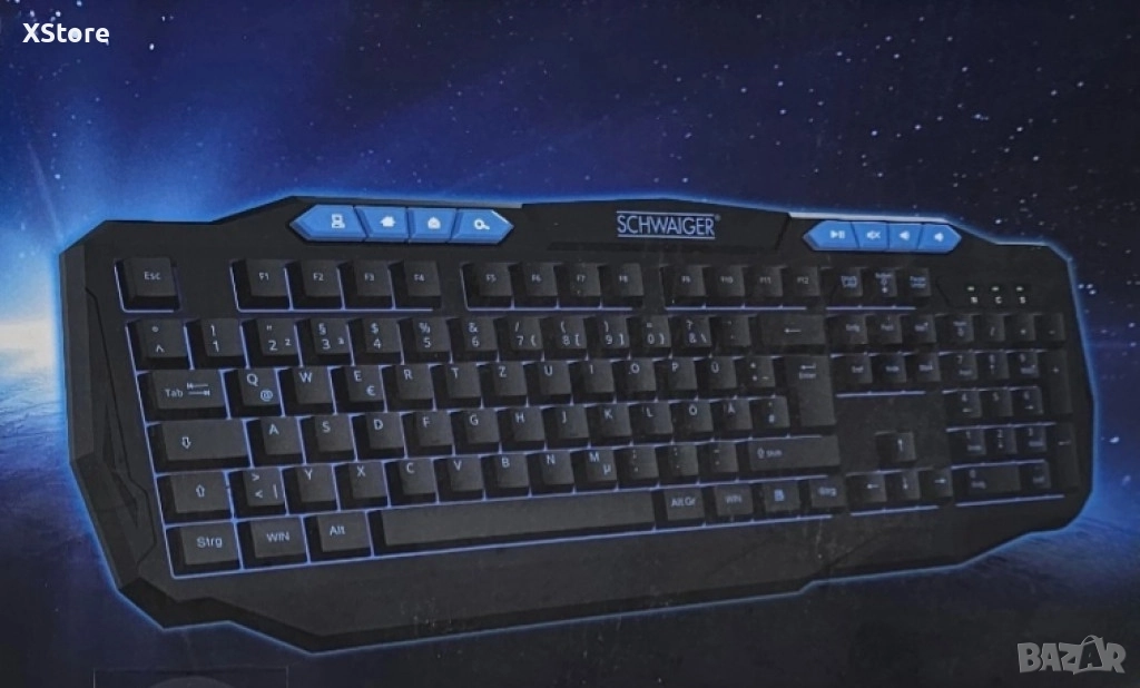 Гейминг клавиатура със синя подстветка GT200, снимка 1